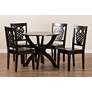 7_Wanda Dark Brown Wood 5-Piece Dining Table and Chair Set more views