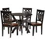 Wanda Two-Tone Brown Wood 5-Piece Dining Table and Chair Set