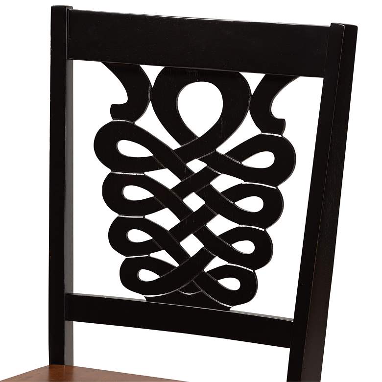 Image 5 Wanda Two-Tone Brown Wood 5-Piece Dining Table and Chair Set more views