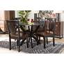 Wanda Two-Tone Brown Wood 5-Piece Dining Table and Chair Set