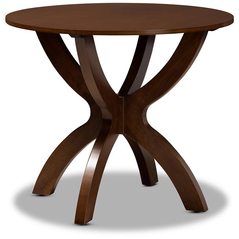 Image 3 Wanda Walnut Brown Wood 5-Piece Dining Table and Chair Set more views