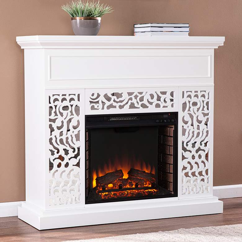 Image 1 Wansford 45 3/4 inch Wide White LED Electric Fireplace 