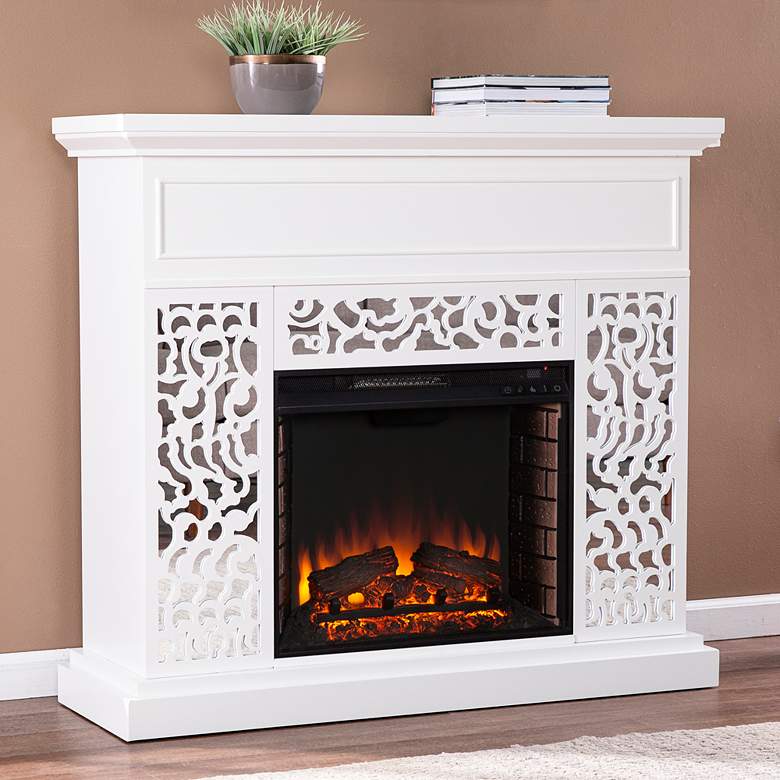Image 1 Wansford 45 3/4" Wide White LED Electric Fireplace
