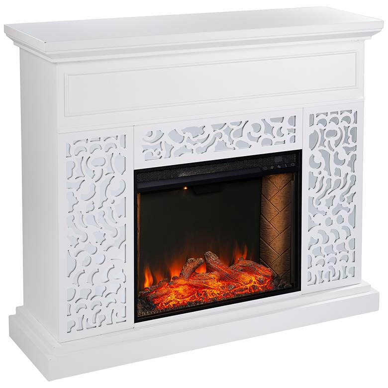 Image 2 Wansford 45 3/4" Wide White LED Smart Electric Fireplace