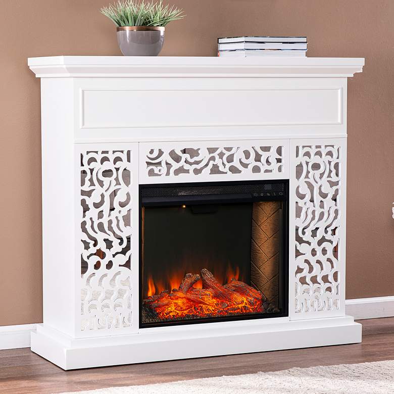 Image 1 Wansford 45 3/4" Wide White LED Smart Electric Fireplace