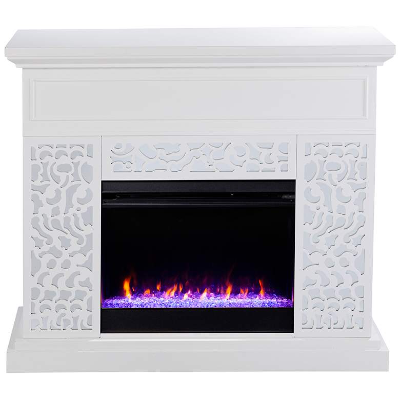 Image 5 Wansford White Wood Color Changing Fireplace more views