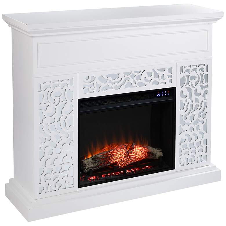 Image 2 Wansford White Wood Electric Fireplace