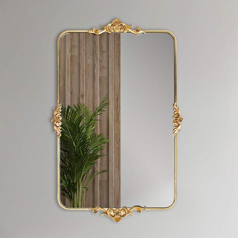 Image 1 Wanstead Park Gold 26" x 40" Rectangular Wall Mirror