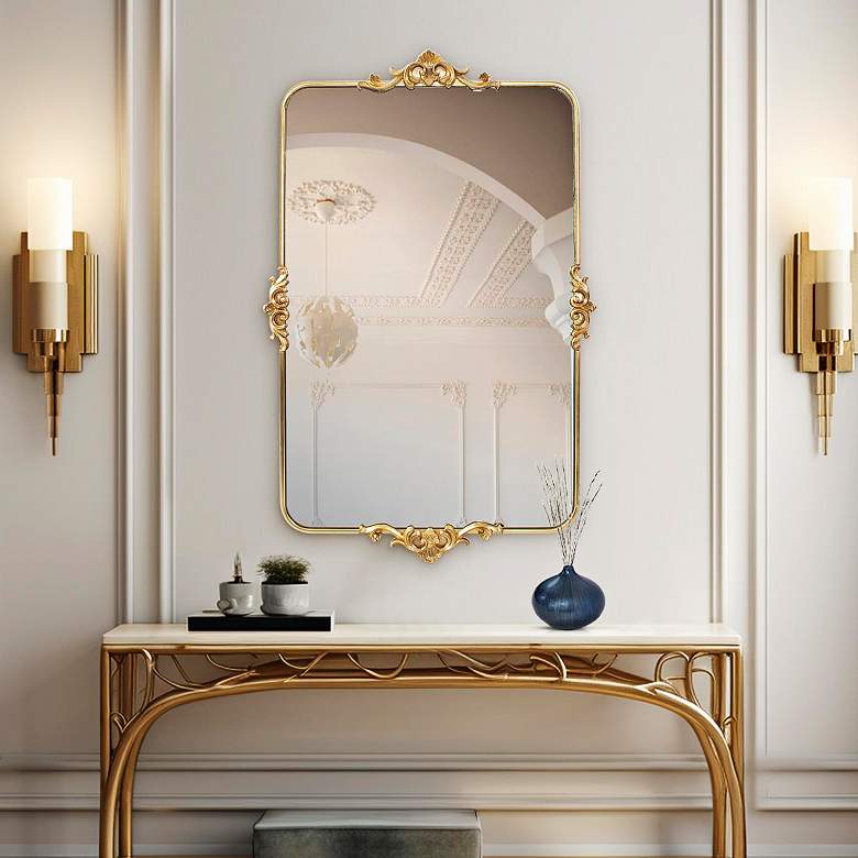 Image 3 Wanstead Park Gold 26" x 40" Rectangular Wall Mirror more views