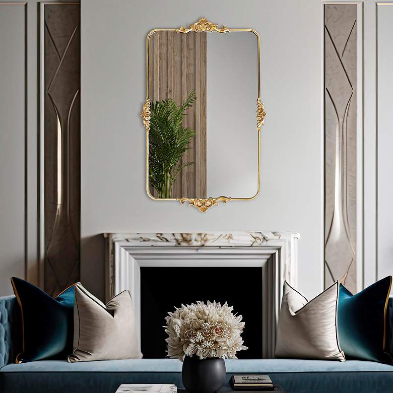Image 4 Wanstead Park Gold 26" x 40" Rectangular Wall Mirror more views