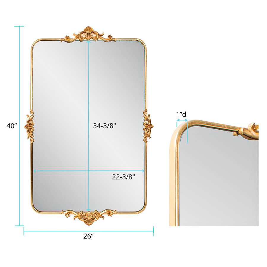 Wanstead Park Gold 26" x 40" Rectangular Wall Mirror