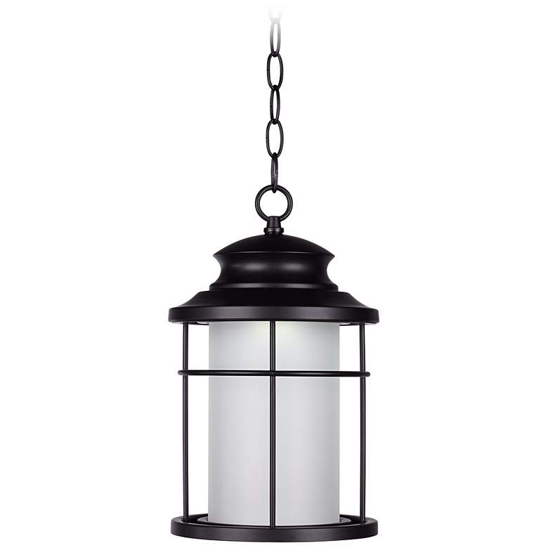 Image 1 Warburton 14 inch High Black LED Outdoor Hanging Light