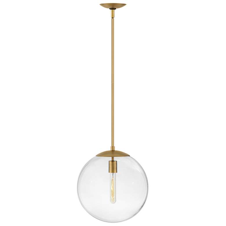 Image 1 Warby 13 1/2"W Brass with Clear Glass Shade Pendant Light