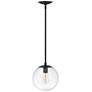 Warby 9 1/2" Wide Black with Clear Shade Mini Pendant