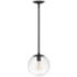 Warby 9 1/2" Wide Black with Clear Shade Mini Pendant