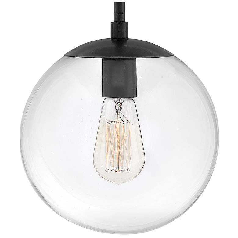 Image 3 Warby 9 1/2" Wide Black with Clear Shade Mini Pendant more views