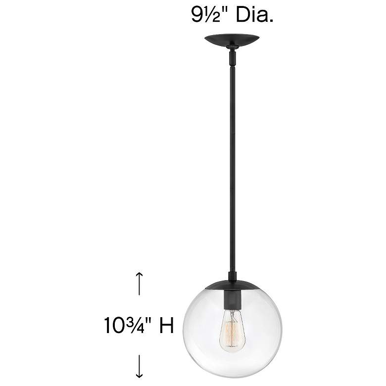 Image 5 Warby 9 1/2" Wide Black with Clear Shade Mini Pendant more views