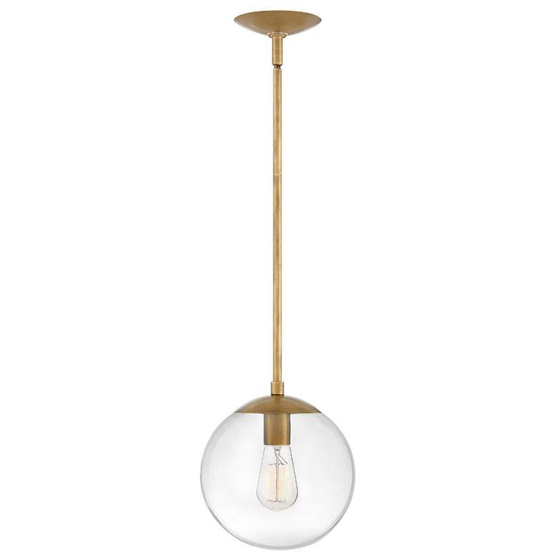 Image 1 Warby 9 1/2 inch Wide Brass with Clear Shade Mini Pendant