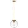 Warby 9 1/2" Wide Brass with Clear Shade Mini Pendant