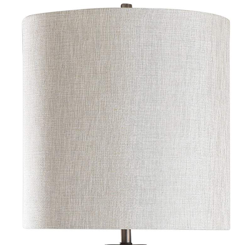 Image 4 Ward 54 1/2 inch Smoked Glass and Matte Pewter Metal Table Lamp more views