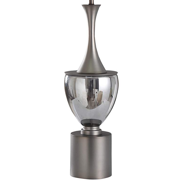 Image 5 Ward 54 1/2 inch Smoked Glass and Matte Pewter Metal Table Lamp more views