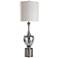 Ward Smoked Glass and Matte Pewter Metal Table Lamp