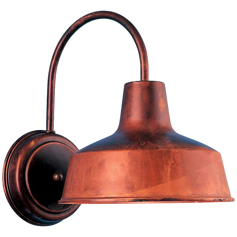 Image 1 Warehouse 13 inchH Rosewood Large Brass Outdoor Wall Light