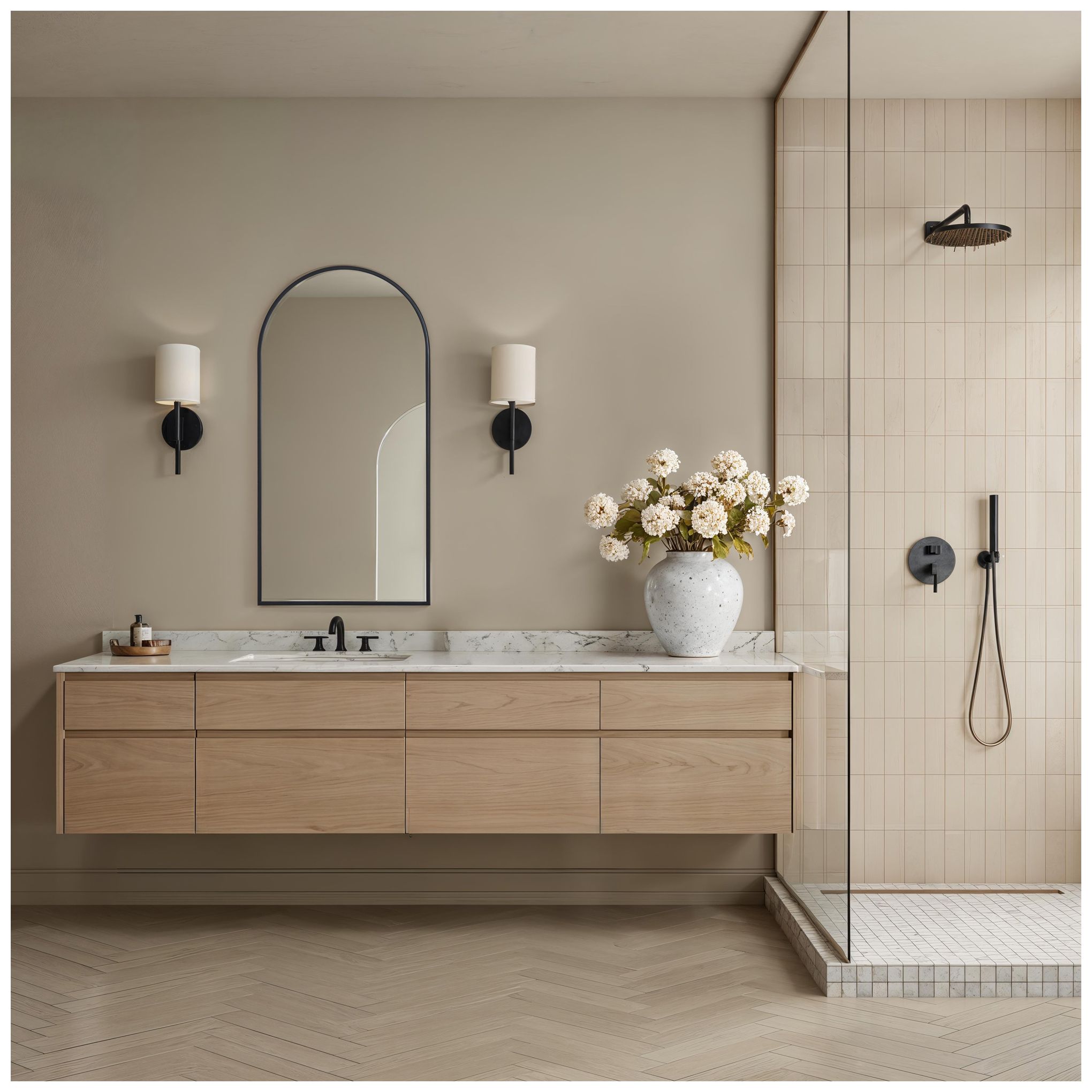 Image 2 Waren 40" H x 20" W Wall Mirror, Matte Black more views