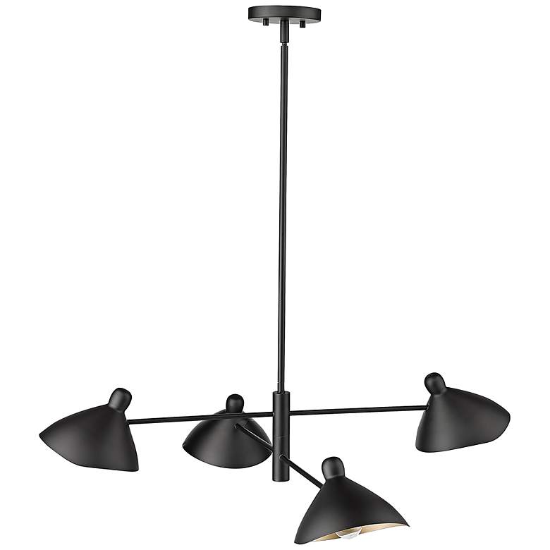 Image 4 Warhol 34 1/2" Wide Matte Black 4-Light Chandelier more views