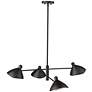 4_Warhol 34 1/2" Wide Matte Black 4-Light Chandelier more views