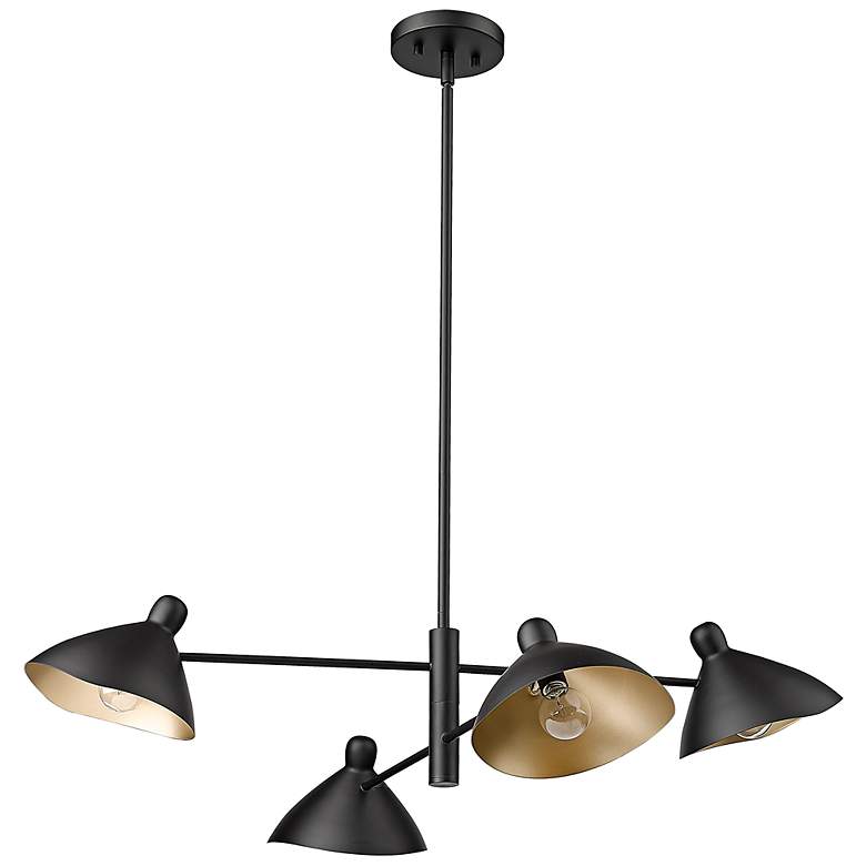 Image 5 Warhol 34 1/2" Wide Matte Black 4-Light Chandelier more views