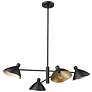 5_Warhol 34 1/2" Wide Matte Black 4-Light Chandelier more views