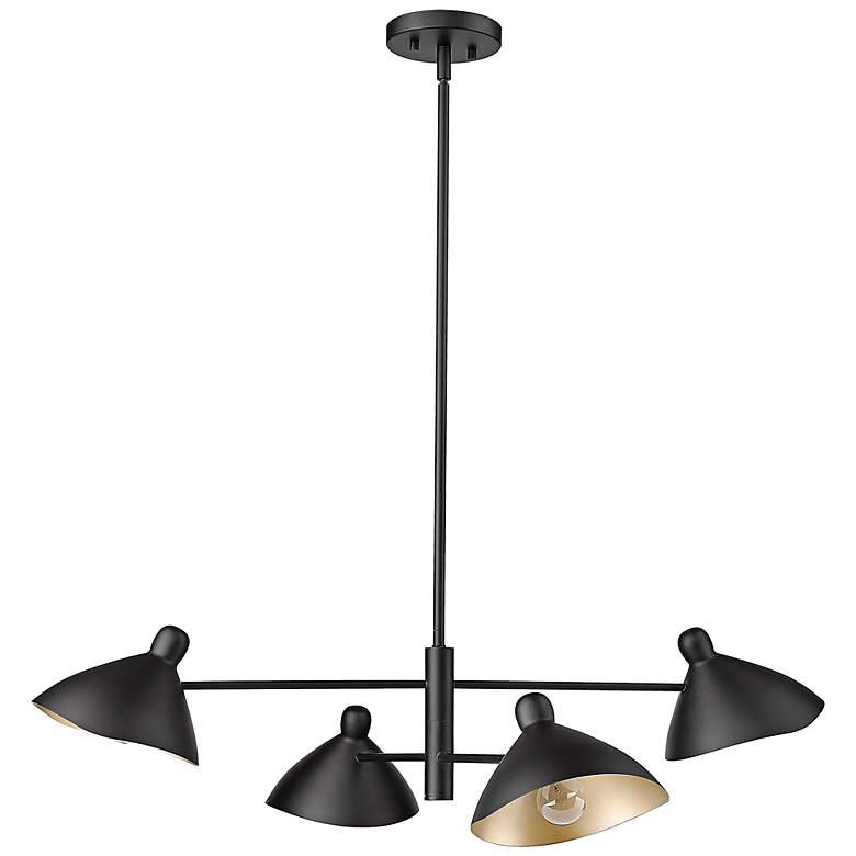 Image 6 Warhol 34 1/2" Wide Matte Black 4-Light Chandelier more views
