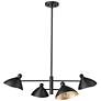 6_Warhol 34 1/2" Wide Matte Black 4-Light Chandelier more views
