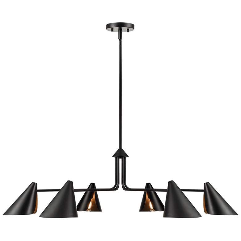 Image 3 Warhol 41" Wide Matte Black 6-Light Chandelier more views