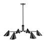4_Warhol 41" Wide Matte Black 6-Light Chandelier more views