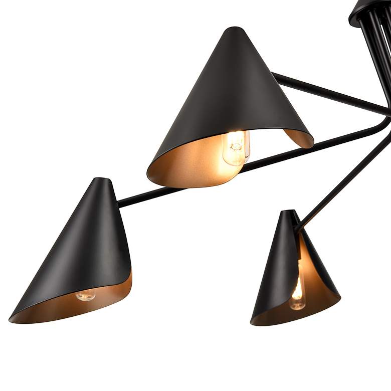 Image 5 Warhol 41" Wide Matte Black 6-Light Chandelier more views