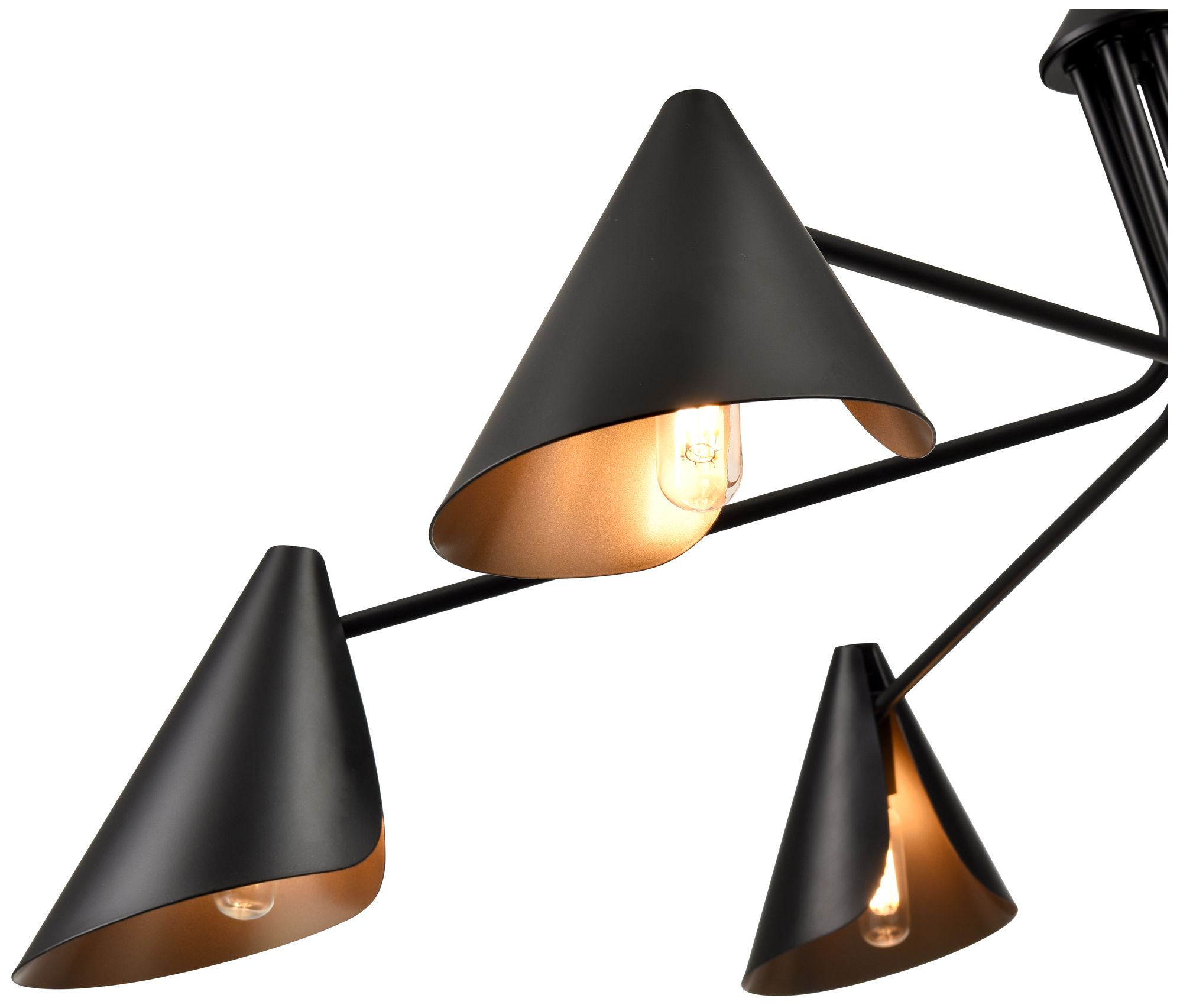 Image 6 Warhol 41" Wide Matte Black 6-Light Chandelier more views