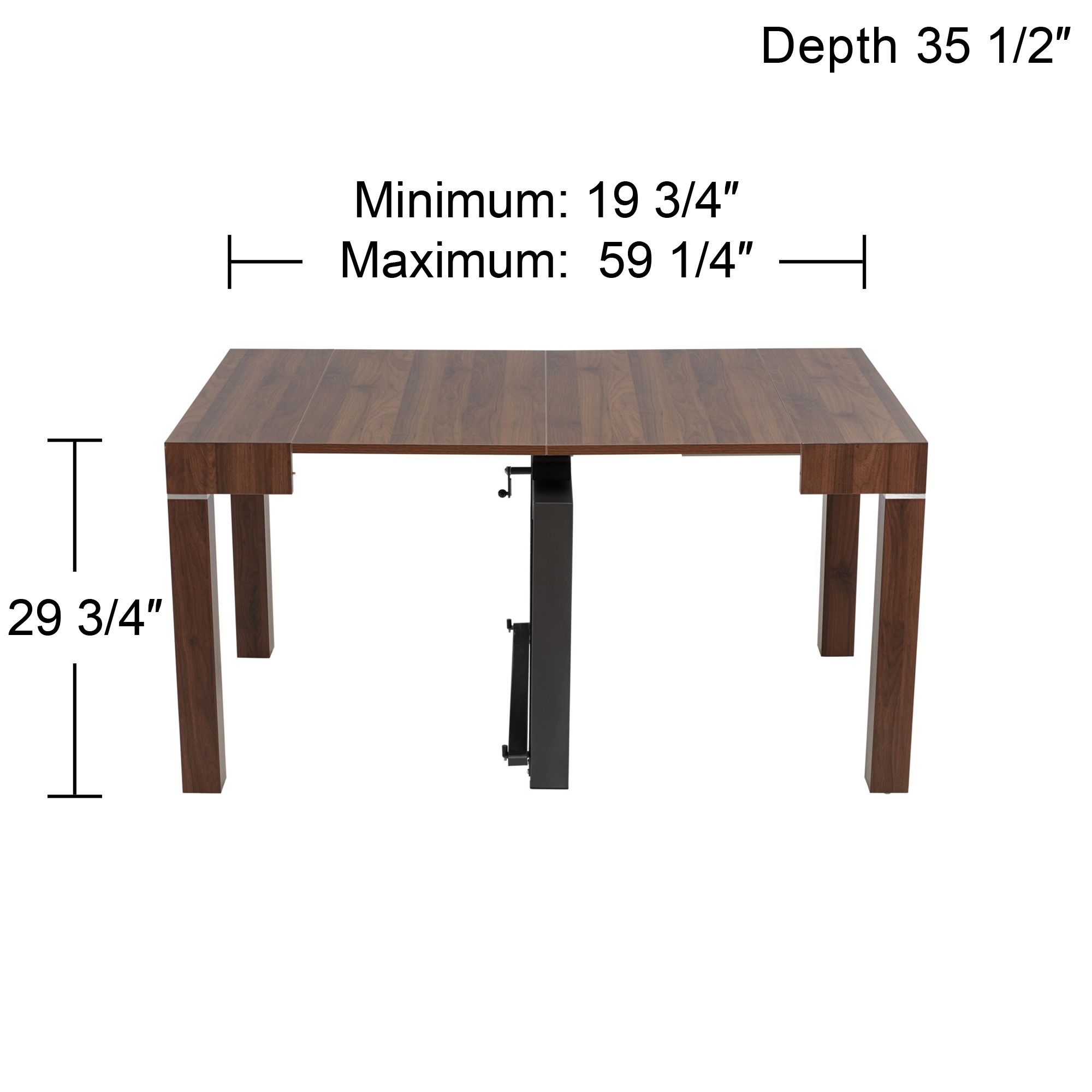Warhol Modern Distressed Walnut 2-Leaf Extension Dining Table in scene