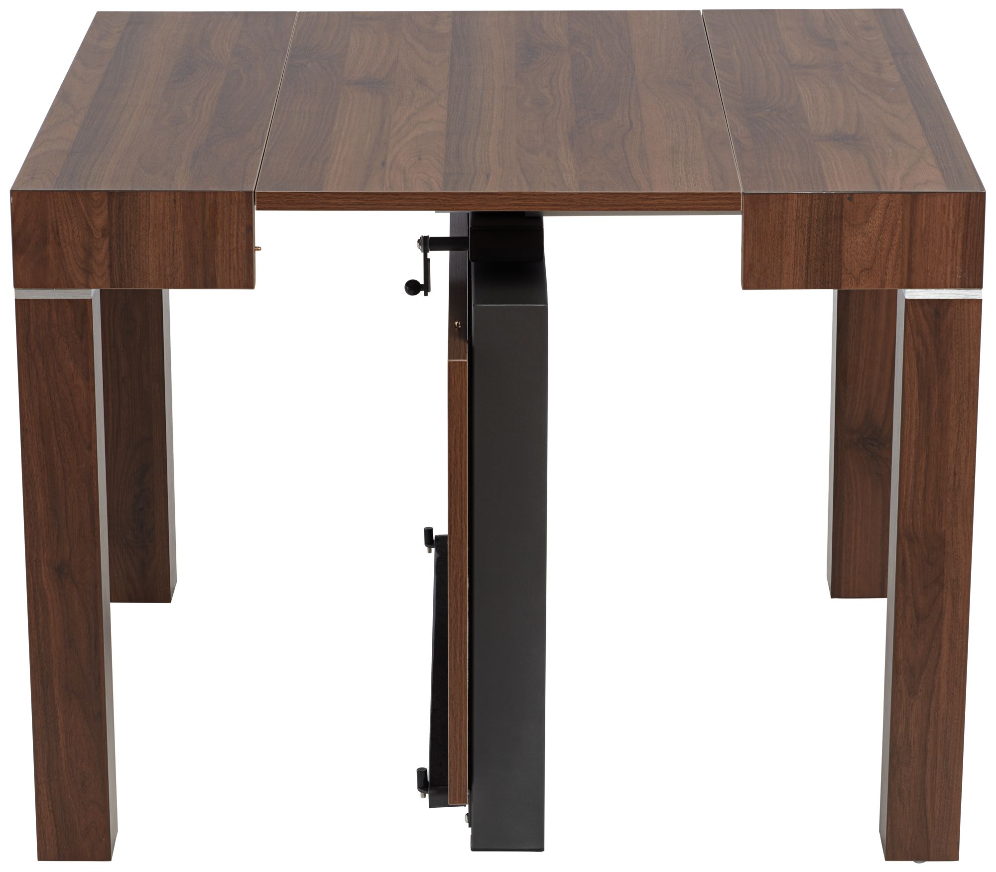 Warhol Modern Distressed Walnut 2-Leaf Extension Dining Table in scene