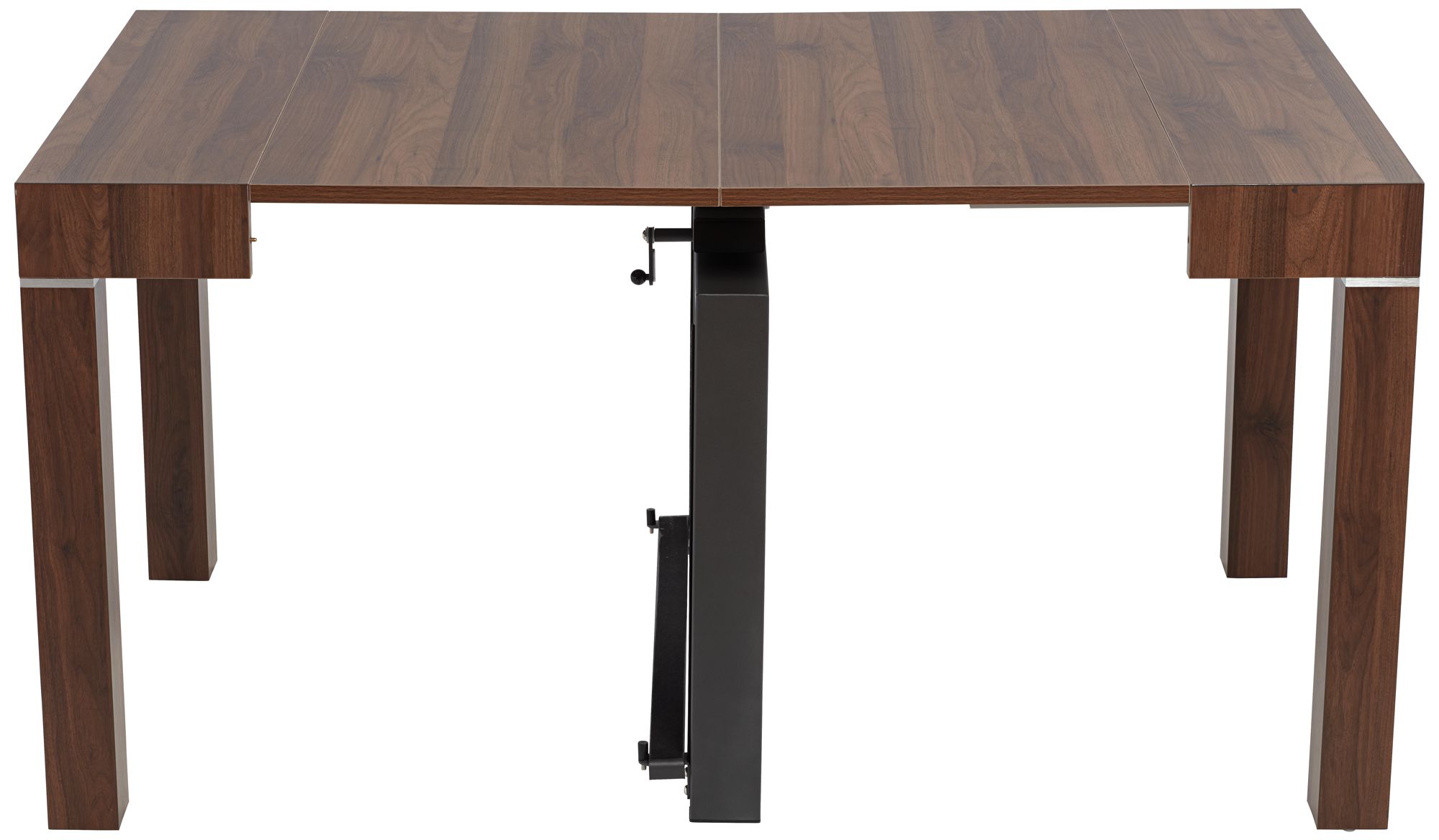 Warhol Modern Distressed Walnut 2-Leaf Extension Dining Table in scene