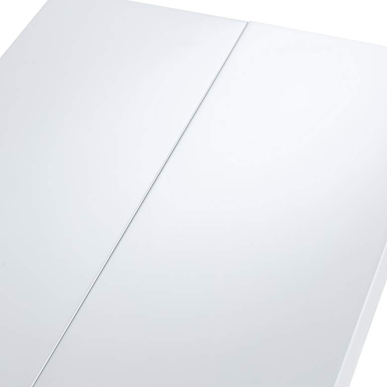 Image 4 Warhol Modern Distressed White 4-Leaf Extension Dining Table more views