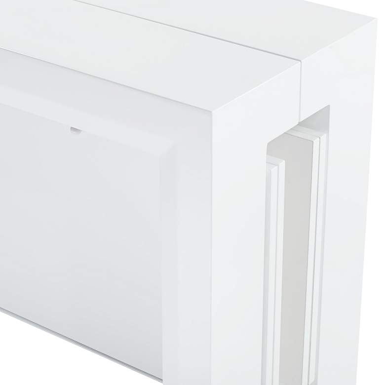 Image 6 Warhol Modern Distressed White 4-Leaf Extension Dining Table more views