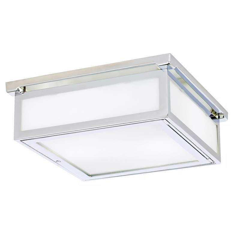 Image 1 Warnock 11 3/4 inch Wide Polished Chrome Square Ceiling Light