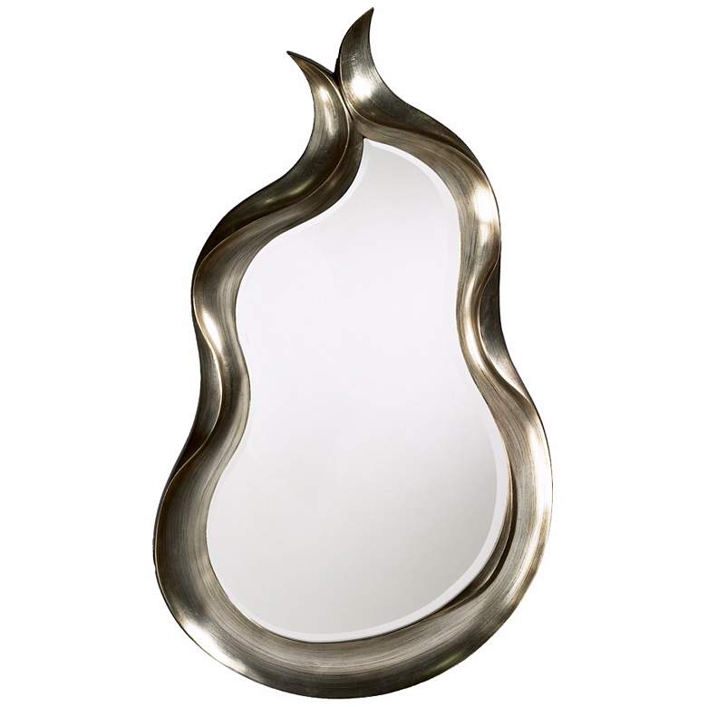 Image 1 Warped Silver Ribbon Frame 45 inch High Wall Mirror
