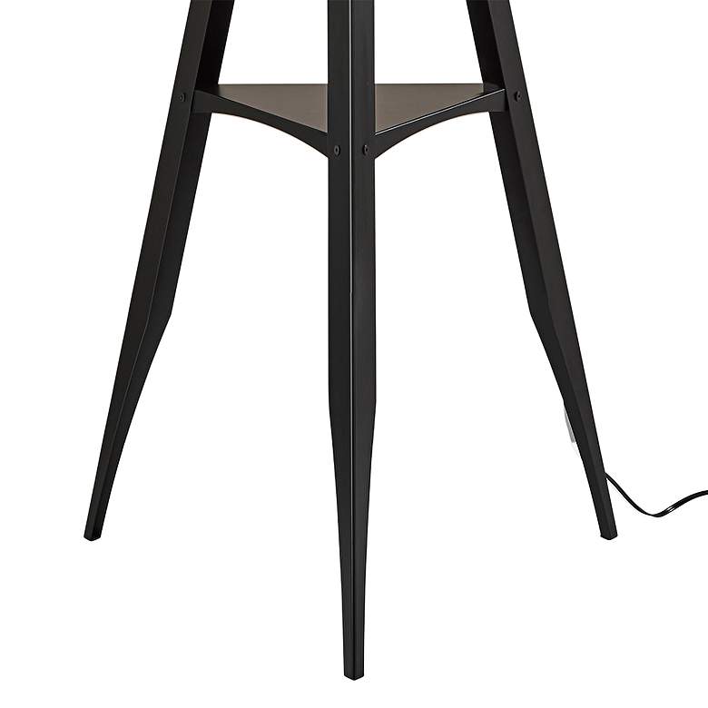 Image 4 Warren Black Metal Shelf Tripod Floor Lamp more views
