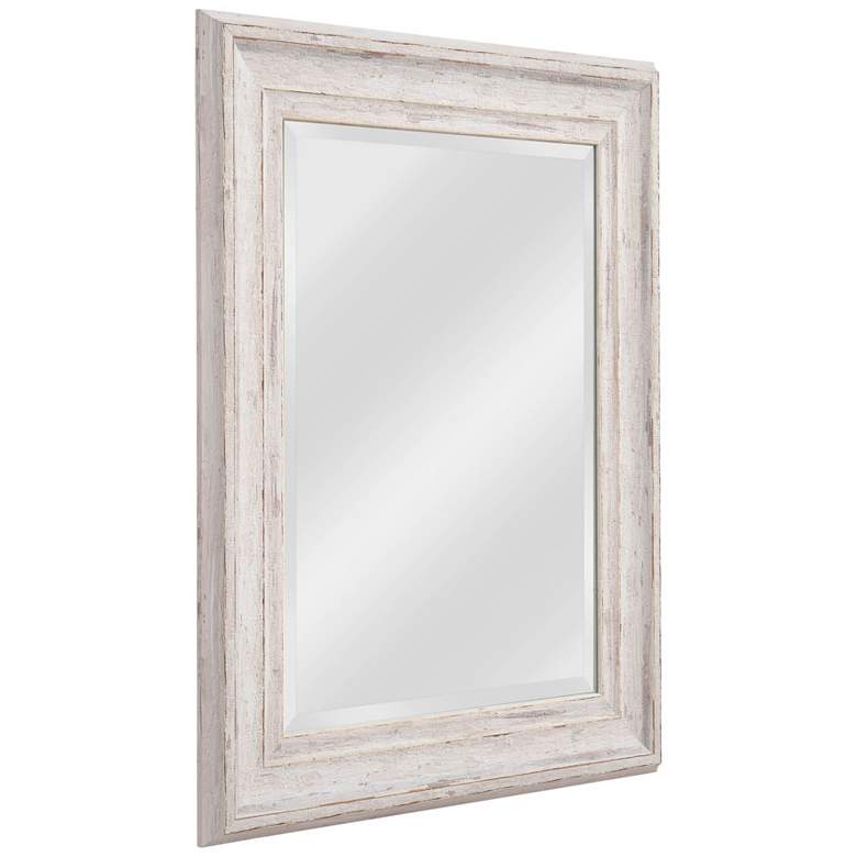 Image 1 Warren Distressed White Wood 25 1/4 inch x 31 1/4 inch Wall Mirror