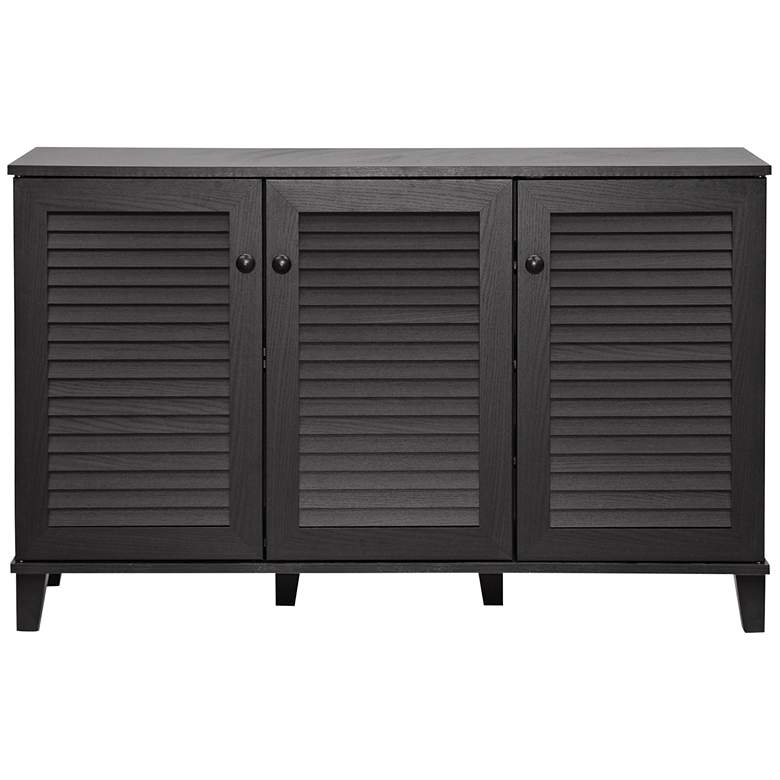 Image 1 Warren Espresso Shoe-Storage Wide 3-Door Cabinet