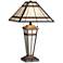 Warren Mica Farmhouse Tiffany-Style Table Lamp with LED Night Light