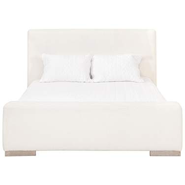 Warren Standard King Bed, Performance Boucle Snow, Natural Gray Oak